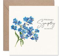 Tarjeta de condolencias - Deep Sympathy For Your Loss - Tarjeta de duelo para amigos colegas, 145 mm x 145 mm tarjetas de felicitación de la familia vecina