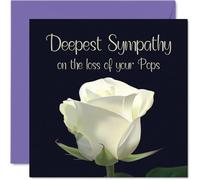 Tarjeta de condolencias - Deepest Sympathy on the loss of your Pop - Tarjeta de condolencias florales de campanillas de nieve, tarjetas de duelo para adultos, 145 mm x 145 mm, tarjetas de felicitación