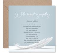 Tarjeta de condolencias - La pérdida triste de tu amigo - Tarjeta de duelo para amigos de colega, 145 mm x 145 mm tarjetas de felicitación para vecinos familiares
