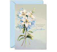 Tarjeta de condolencias para la pérdida de la abuela, flores de condolencias más profundas, tarjetas de duelo para adultos, tarjetas de felicitación A5 con condolencias pensando en ti