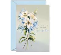 Tarjeta de condolencias para la pérdida de la abuela, flores florales de condolencias más profundas, tarjetas de duelo para adultos, tarjetas de felicitación de condolencias pensando en ti de 5 x 7