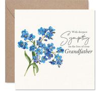 Tarjeta de condolencias - Pérdida de condolencias profunda de tu abuelo, tarjeta de duelo para nieto, nieta, 145 mm x 145 mm, tarjetas de felicitación para abuelo