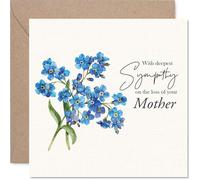 Tarjeta de condolencias - Pérdida de condolencias profunda de tu madre - Tarjeta de duelo para hijo e hija, 145 mm x 145 mm, tarjetas de felicitación para mamá