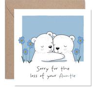 Tarjeta de condolencias - Sorry For Loss of Your Auntie - Tarjeta de duelo para sobrino sobrino, sobrina, 145 mm x 145 mm tía tía Mournful Tarjetas de felicitación