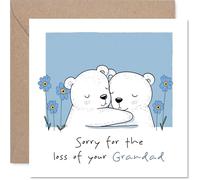 Tarjeta de condolencias - Sorry For Loss of Your Grandad - Tarjeta de duelo para nieto y nieta, 145 mm x 145 mm, tarjetas de felicitación para abuelo