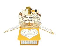 Tarjeta de Cumpleaños 1 Años Pop Up 3D,Oro Tarjeta de Felicitación Emergente,Happy Birthday Tarjetas Plegables con Sobre,Cumpleaño Bricolaje Regalo Original Creativo para Niños Familias Amigos
