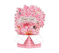 Tarjeta de cumpleaños 3D con diseño de cerezas en flor con sobre, para eventos especiales, cumpleaños, con sobre