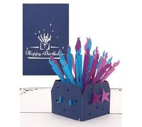 Tarjeta de cumpleaños 3D con texto en inglés "Birthday Candles - Happy Birthday" - 3D Greeting & Congratulations Cards as Little Gift, voucher & Packaging - Pop Up Tarjeta de nacimiento en inglés