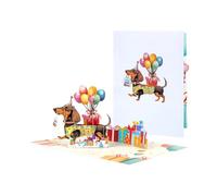 Tarjeta de Cumpleaños 3D de Perro Divertida Recuerdo de