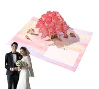 Tarjeta de cumpleaños 3D desplegable, hecha a mano, recuerdo de papel de carta de boda, joyería doblada, decoración escena artística nota para madre novia, token de memoria Gi