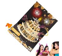 Tarjeta de cumpleaños 3D, diseño de vela LED soplable, tarjeta de felicitación musical, tarjeta de regalo, papel impreso colorido con función de luz y sonido, tarjeta de celebración hecha a mano para