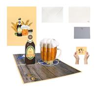 Tarjeta de cumpleaños 3D emergente de cerveza para hombres, divertida tarjeta de cumpleaños con botella de cerveza y sobre, regalo de cerveza, regalos para el día del padre, Oktoberfest, papá, hermano