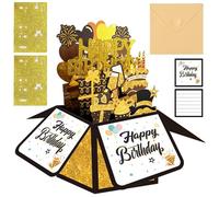 Tarjeta de cumpleaños 3D para niños con Happy Birthday y números, regalo de cumpleaños para mujeres y hombres, decoración de cumpleaños