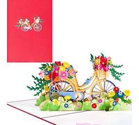 Tarjeta de Cumpleaños 3D,Tarjeta Pop Up Bicicleta,Tarjeta de Viaje,Tarjeta de San Valentin,Tarjeta de Aniversario