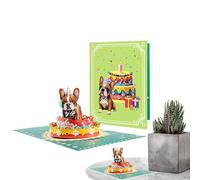 Tarjeta de cumpleaños 3D, tarjetas de felicitación pop-up, bonito diseño de perro, diversión y nota de cumpleaños, para Boy, Grandson, Son, Aunt, mamá, hija, him, novio, novia, abuelo, 11,81 x 7,87 x