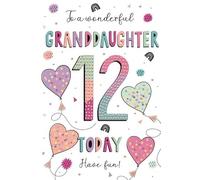 Tarjeta de cumpleaños 7331 CG con texto en inglés "For A Special Granddaughter on Your 12th Birthday"