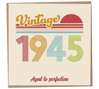 Tarjeta de cumpleaños 78 - Vintage 1945 envejecido a la perfección, divertida tarjeta de felicitación para hombres y mujeres, tarjetas de cumpleaños para mujeres, tarjetas de cumpleaños para hombres,