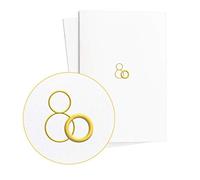 Tarjeta de cumpleaños 80 (2 unidades/Set), con relieve dorado, tarjeta de cumpleaños y regalo, E13