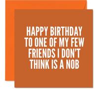 Tarjeta de cumpleaños atrevida - Not Your Average Birthday Wish - Tarjeta naranja atrevida con un saludo sarcástico para compañeros - Cuadrado de 145 mm, sobre incluido