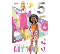 Tarjeta de cumpleaños Barbie con calcomanías