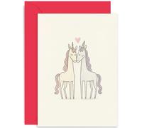 Tarjeta de cumpleaños caprichosa para los amantes de los unicornios, regalo de amor mítico mágico, aniversario, para amigos, colegas, familiares, interior en blanco con sobre