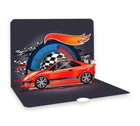 Tarjeta de cumpleaños - Coche de carreras rápido | Tarjeta grande pop-up (17,5 x 12 x 5) - con sobre, hoja interior extraíble para escribir