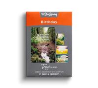 Tarjeta de cumpleaños con diseño de Tony Evans en caja inspiradora