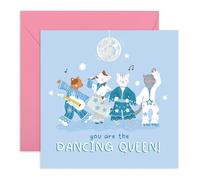 Tarjeta de cumpleaños con gatos - You Are the Dancing Queen Abba Cats - Regalos para tía, mejor amiga, hermana, prima, mamá - Viene con pegatinas