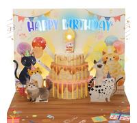 Tarjeta de cumpleaños con música 3D divertida tarjeta de cumpleaños con luz y vela soplada - Tarjeta de felicitación de feliz cumpleaños para niños, hombres, mujeres, hombres, niñas, niños