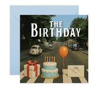 Tarjeta de cumpleaños con texto en inglés "Abbey Road Crossing", divertida tarjeta de celebración para él, su amigo, mejor amiga, hermana, hermano, mamá, papá, compañero, colega, hombres, mujeres