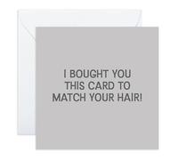 Tarjeta de cumpleaños con texto en inglés "Match Your Hair", divertida tarjeta para mamá, papá, tío, tía, hermano, hermana, esposa, marido, amigos, hito o saludo sobre la colina