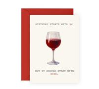 Tarjeta de cumpleaños de broma de vino para ella, vino tinto con cita ingeniosa, tarjeta de felicitación humorística para mujeres, niñas, amigas, hermanas, mejores amigas, hermanas, madres, esposas