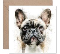 Tarjeta de cumpleaños de bulldog francés para hombres y mujeres, razas de perros, tarjeta de feliz cumpleaños para vecino, abuelo, marido, colega, tarjetas de felicitación de cumpleaños de 145 mm