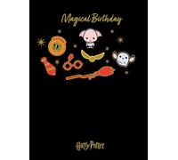 Tarjeta de cumpleaños de Harry Potter con insignia, tarjeta para los amantes de Harry Potter, para él, ella, hermana, hermano, primo