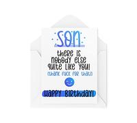 Tarjeta de cumpleaños de hijo divertido | Bday del hijo de bromas descaradas | There Is Nobody Quite Like You Thank F* ck For That Joke Card For Him Novelty CBH903