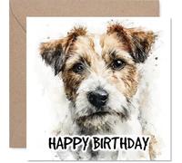Tarjeta de cumpleaños de Jack Russell Terrier para hombres y mujeres, razas de perros, tarjeta de feliz cumpleaños para tío, vecino, papá, abuelo, tarjetas de felicitación de cumpleaños de 145 mm