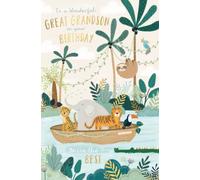 Tarjeta de cumpleaños de lujo con lámina dorada "Wonderful Great Grandson" de Wishing Well Studios, 12,7 x 20,3 cm
