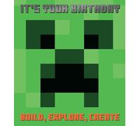 Tarjeta de cumpleaños de Minecraft, divertida tarjeta de felicitación con temática de juegos para niños, perfecta para jugadores, niños y fanáticos de Minecraft