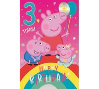 Tarjeta de cumpleaños de Peppa Pig de 3 años, tarjeta de tercer cumpleaños para los amantes de Peppa Pig