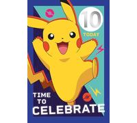 Tarjeta de cumpleaños de Pokémon con pegatinas