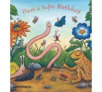 Tarjeta de cumpleaños de Superworm, divertida tarjeta de felicitación para niños inspirada en Julia Donaldson y Axel Scheffler, perfecta para fanáticos de Superworm y jóvenes lectores