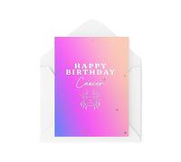 Tarjeta de cumpleaños del zodiaco - Feliz cumpleaños cáncer - signo de agua - Tarjeta de cáncer - Tarjeta de cumpleaños de cáncer - Tarjetas de cumpleaños con signo de estrella - CBH1830