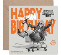 Tarjeta de cumpleaños descarada - Antigüedades de cumpleaños escandalosas - Mujer mayor juguetona en un carrito de la compra - Garantizado para despertar risitas - cuadrado de 145 mm, sobre incluido