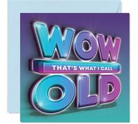 Tarjeta de cumpleaños descarada - Bromas vibrantes para su gran día - Diseño WOW OLD, THAT'S WHAT I CALL - Cheeky Twist para cumpleaños hitos - 145 mm cuadrado, sobre incluido