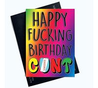 Tarjeta de cumpleaños divertida C*nt Tarjetas de juramento Tarjetas de broma Feliz Cumpleaños C*nt Broma cruda Mejor Amigo Colega, Cumpleaños Coworker Banter PC620