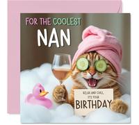 Tarjeta de cumpleaños divertida para abuela de parte de nieto, nieta, 145 mm, broma de gato