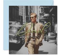 Tarjeta de cumpleaños divertida para papá, fresca, segura y clásica, diseño vintage de papá en traje, un guiño agudo a su estilo sin esfuerzo, día del padre, cuadrado de 145 mm, sobre incluido