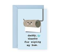 Tarjeta de cumpleaños divertida para papá padre - 'Daddy, Thanks For Wiping My Bum' - Tarjetas de cumpleaños divertidas para hombres - Viene con divertidas pegatinas - por Central 23