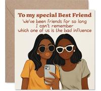 Tarjeta de cumpleaños divertida - Partners in Crime Since Day One - Dos mejores amigos tomando una selfie descarada - 145 mm cuadrada, sobre incluido