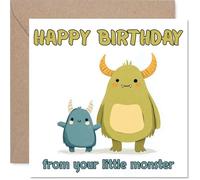 Tarjeta de cumpleaños divertida - risitas de cumpleaños desatadas - dos adorables monstruos de dibujos animados en colores brillantes - seguro que encantará a cualquier amante de los monstruos